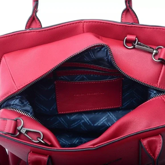 NEW French Connection Artemis Knotted Top Handle Crossbody in Cognac - Picture 4 of 5